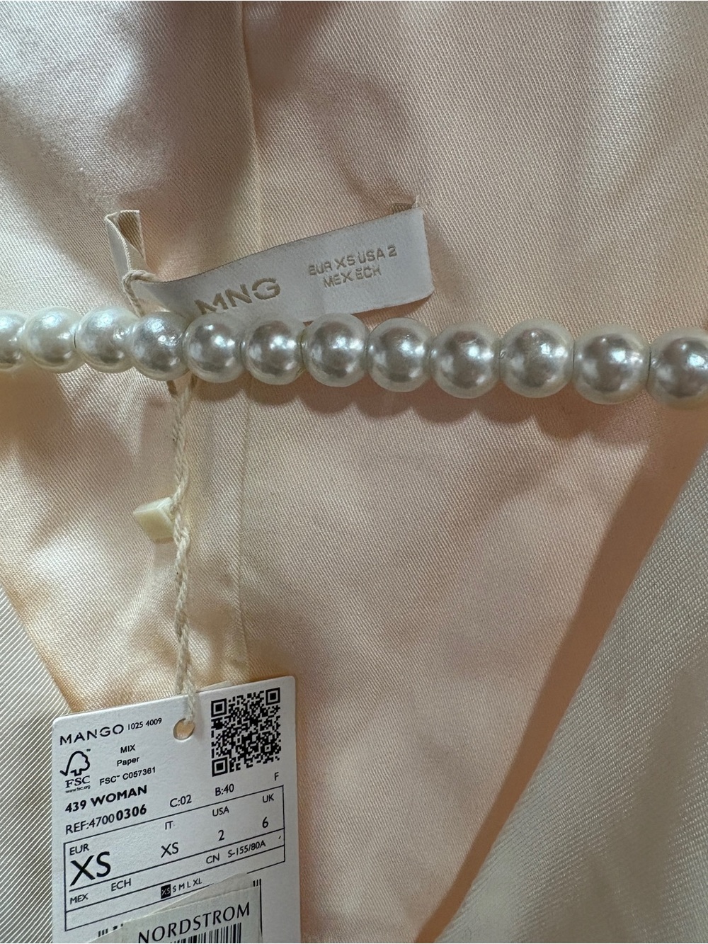Mango V-Neck Short Sleeve White Mini Dress - Picture 5 of 5